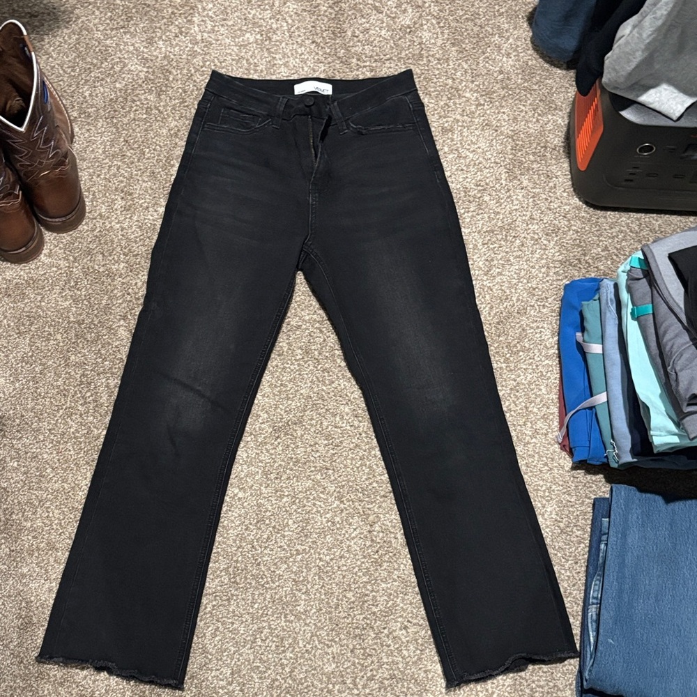 High Rise Black Denim Jeans for Women
